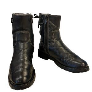 Harley Davidson Black 84353 Side Zip Back Tie Motorcycle Moto Biker Boot Sz 8